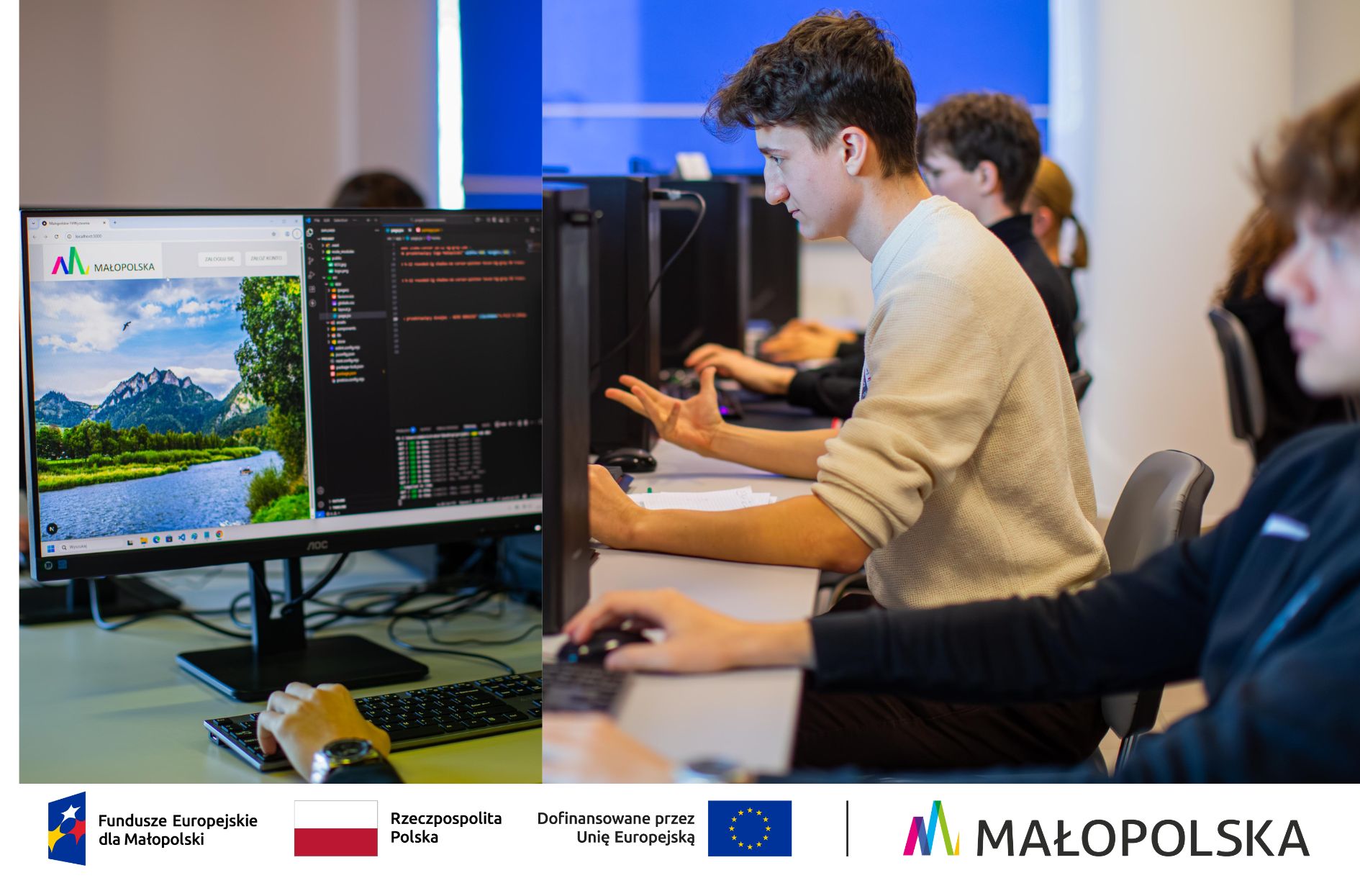 uczniowie przy komputerach - konkurs na aplikację