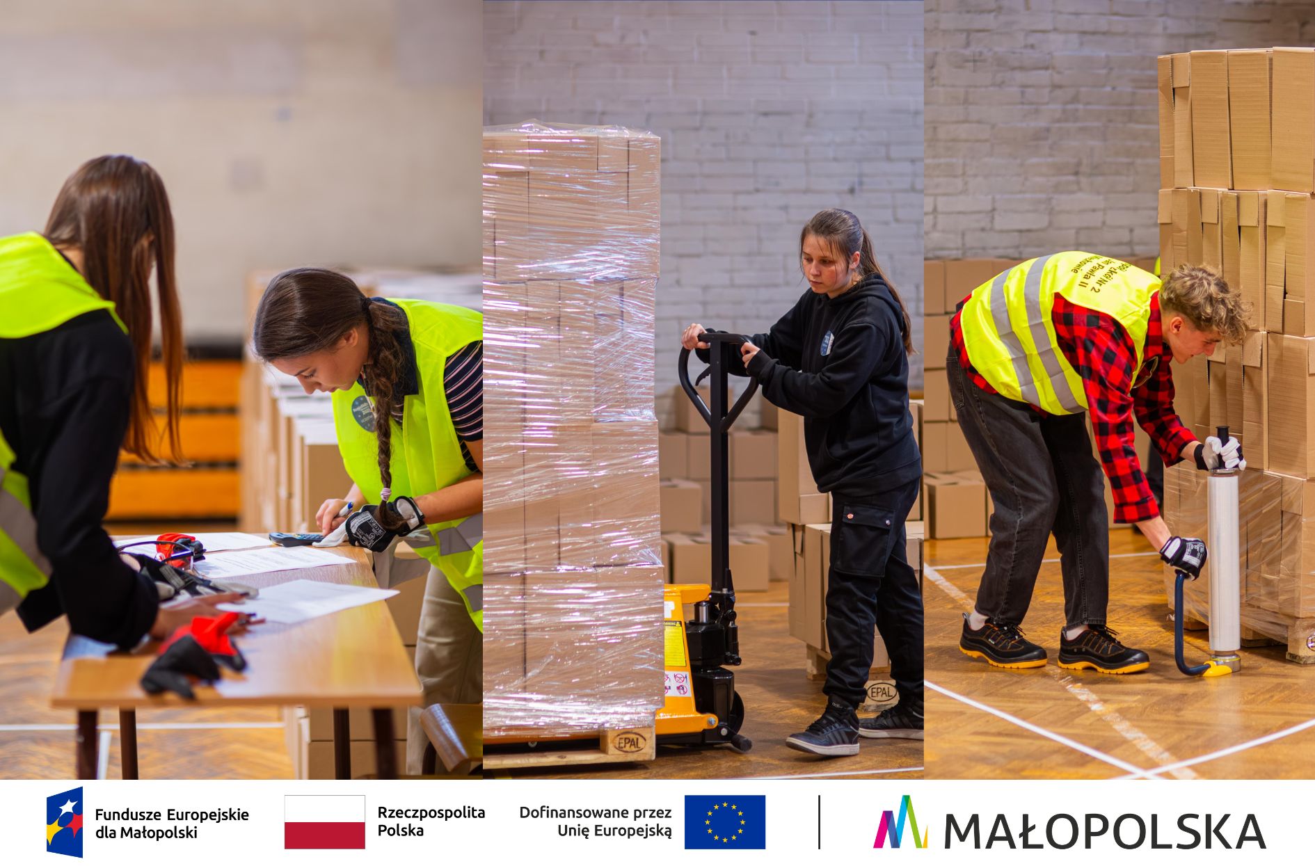 Uczniowie podczas konkursu logistycznego