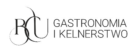 Logo BCU w Tarnowie z podtytułem Gastronomia i Kelnerstwo.
