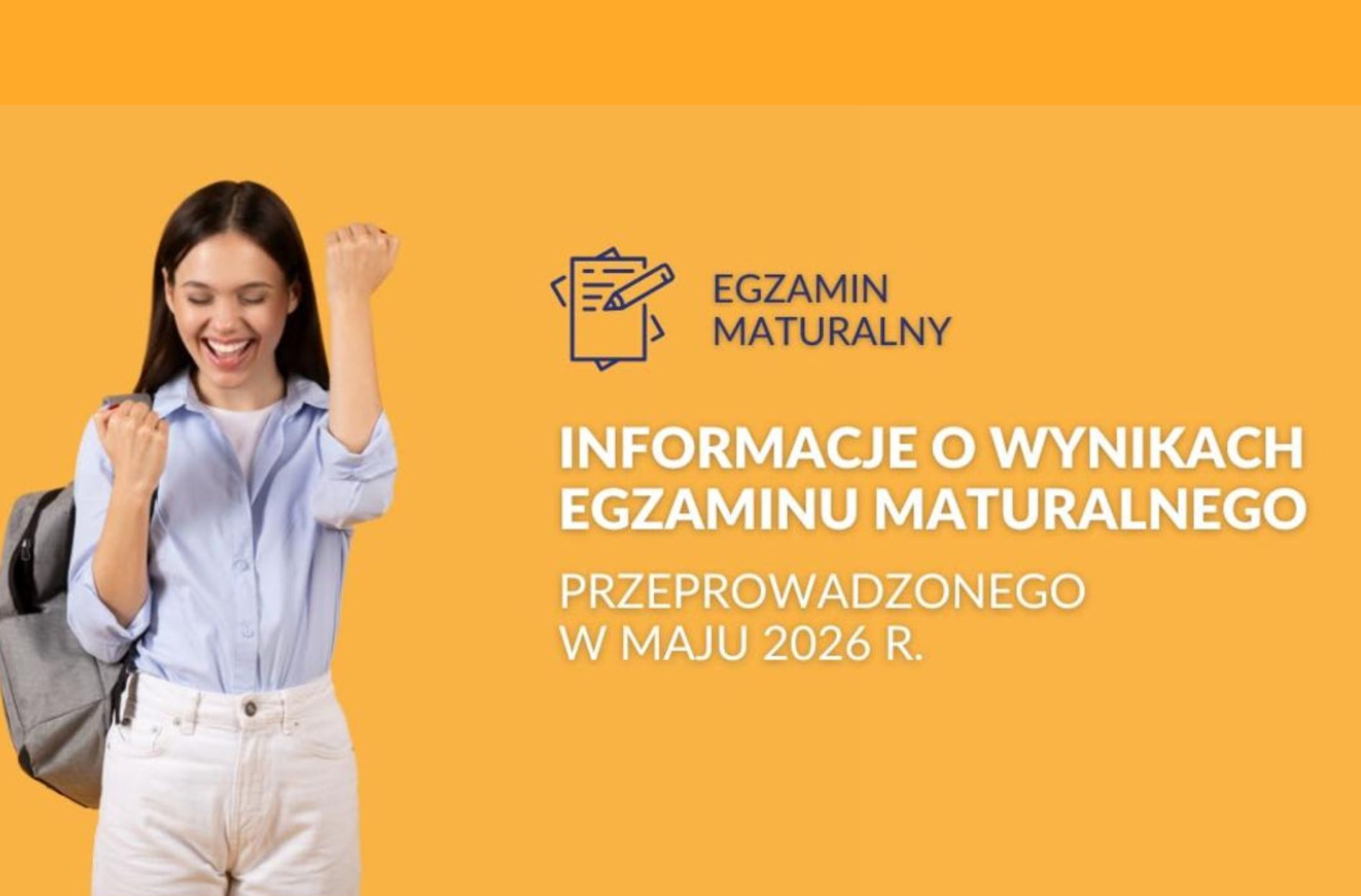 baner informujący, że pojawiły się wyniki tegotocznej matury